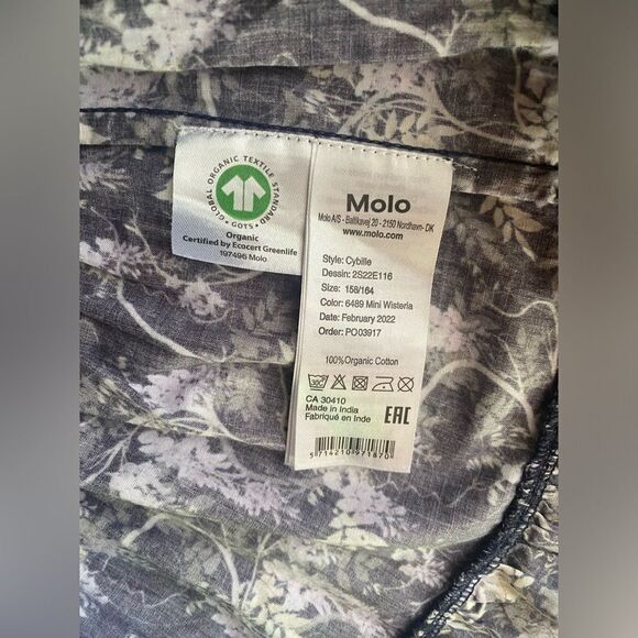 MOLO Cybille Tank  Dress Floral sleeveless Organic cotton  SZ 158/164(13-14) - Picture 14 of 16